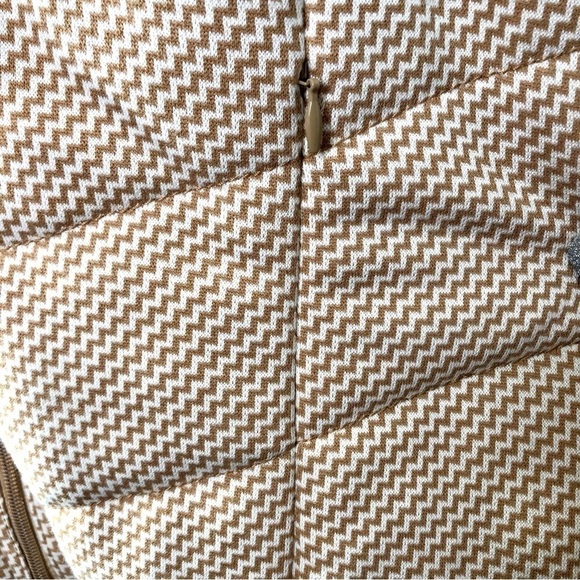 Coldwater Creek puffer vest cream camel zig zag jersey knit XL - Picture 4 of 11